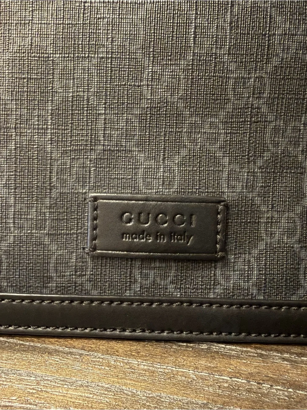 Authentic Gucci Black/Gray Messenger/ Diaper Bag with Red and Blue Web Strap
